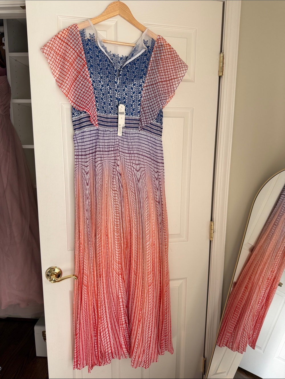 Anthropologie Blue, Coral & Pink Ombre Maxi Dress - Picture 2 of 3